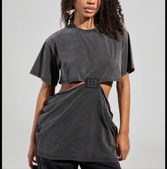 AKIRA Tops - Akira Stylish Black Cut-Out Dress/shirt